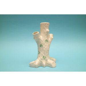 Vintage Belleek Parian China 6th Mark Ireland 3 Branch Tree SHAMROCK 6 1/4 Vase